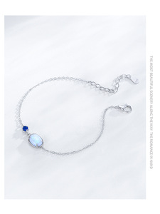 Parure de <span class=keywords><strong>bijoux</strong></span> originale en argent sterling 925 avec zircon bleu, bracelet, bague, cadeau de fête ou de mariage pour femmes, Offre Spéciale - Product Image 5