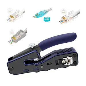 Hand tool perforated rj45 connector pliers adjustable stripping cutting cable patch cord network crimping tool rj45