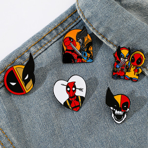 En gros, Broches et épingles de revers en alliage émaillé, motif personnage <span class=keywords><strong>Marvel</strong></span> Deadpool, super-héros de dessin animé, accessoires de mode en métal - Product Image 3