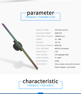 Ventilateur publicitaire LED holographique en aluminium de 42 cm avec Wi-Fi intégré, contrôle par application et synchronisation multi-unités <span class=keywords><strong>pour</strong></span> la vente en gros - Product Image 4