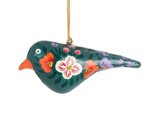 Compre un hermoso juego de alta calidad de 03 Kashmiri Paper Mache Hanging Christmas Birds para la decoración del hogar Art Deco - Product Image 3