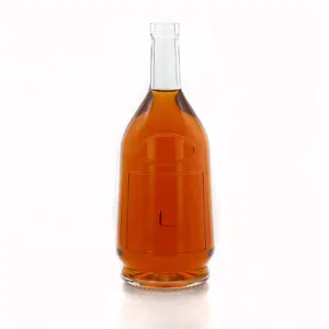 purchase empty fancy liquor whiskey Rum 700ml tall gin vodka Bourbon alcohol glass spirit bottle for wine