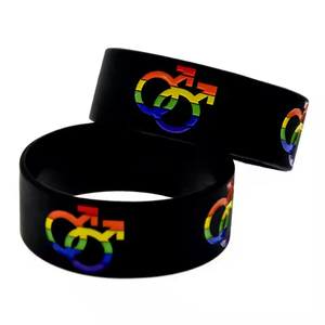 Love Is Love LGBT <span class=keywords><strong>Amistad</strong></span> Big Rainbow Pulsera de silicona Unisex Pride Event Pulseras con logotipo personalizado para el orgullo <span class=keywords><strong>gay</strong></span> - Product Image 5
