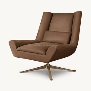 Chaise pivotante en cuir Luka Berkshire Sassanid OEM des années 1970 au design italien sophistiqué et favorable - Product Image 2