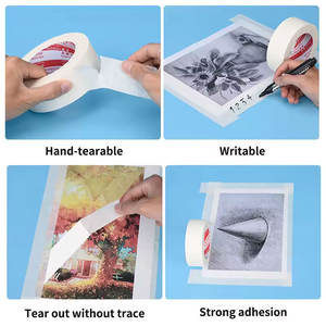 Cinta Adhesiva de Papel Crepé de Alta Temperatura, Fuerte Adhesión, Blanca, de una Sola Cara - Product Image 4