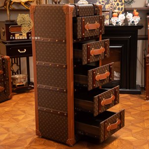 Retro da hộp lưu trữ 5 ngăn kéo tủ quần áo phòng khách hiển thị đồ trang trí Viễn thị tủ với 5 ngăn kéo vali tủ - Product Image 2