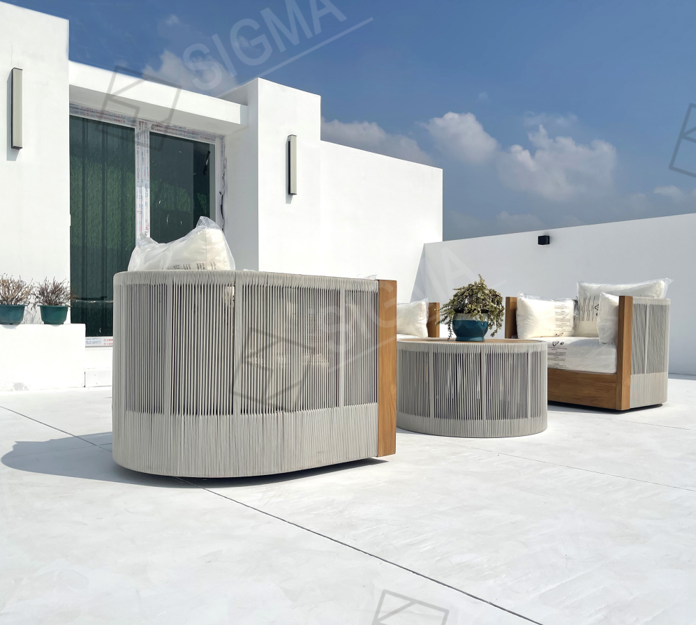 Outdoor Furniture Set Garden Sofa Set Teak Wood Lounge Chair Luxury Dining Table Chaise  Sofa Home Furniture Bars Chairs