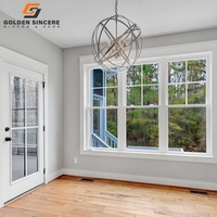 GS Diseño moderno Estilo americano Marco de aleación de aluminio insonorizado Ventanas individuales colgadas dobles para apartamento