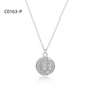 Collar con Colgante Religioso Amy Amy, Chapado en Plata con Circonita Cúbica, Joyería Cristiana para Mujer, Regalo para Uso Diario - Product Image 2