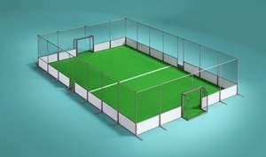 <span class=keywords><strong>Campo</strong></span> Sportivo per Interni ed Esterni per Calcio o Basket con Erba Artificiale e Recinzione Metallica - Product Image 4