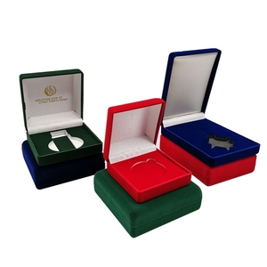 Bán Hot nhựa nhung trường hợp đồng xu và đổ xô hộp huy chương để lưu trữ đồ trang sức lưu niệm hộp hiển thị - Product Image 1