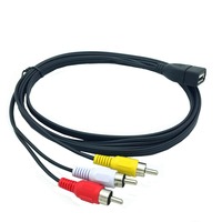 Câble adaptateur audio-vidéo USB femelle vers 3 RCA Phono AV pour PC, TV, Aux