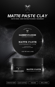 Pâte texturisante mate Barberpassion Private Label pour hommes, tenue forte, sans résidus et non grasse - Product Image 3