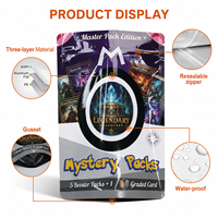 Sachet d'emballage individuel en feuille thermoscellable pour boîte mystère de cartes de jeu TCG imprimées sur mesure pour la vente au détail