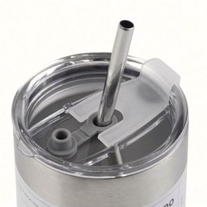 Mug de voyage isotherme en acier inoxydable à double paroi, réutilisable et personnalisé, avec paille, de haute qualité - Product Image 4