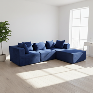 Sofá Reclinable Convertible 2 en 1 de Esponja, Diseño en Forma de L, Modular, Ecológico, Ideal para Apartamentos, de Corduroy Moderno, Marca Oehome - Product Image 6