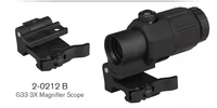 High Quality HD 3X Magnification Aluminum Alloy Multi-Coated Compact Durable Reflex Red Dot Sight Magnifier Adjustable Hybrid