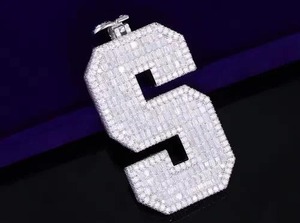 VVS Hip Hop <b>Letter</b> Moissanite Engagement Pendant For Formal Events Romantic Moments And Family - Product Image 1