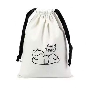 Bolsa de Lona con Cordón y Logotipo, Bolsas de Muselina Reutilizables con Cordones para Compras y Almacenamiento, Bolsas 100% de Algodón Natural - Product Image 5