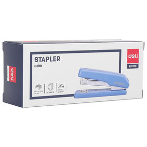 Deli E0300 # <span class=keywords><strong>Grapadora</strong></span> # 25 hojas, 24/6 y 26/6 # Barra de Tracción Metálica Azul con Ranura Giratoria para Clavos, Apertura de Ángulo Amplio, Indicador Bajo - Product Image 5