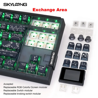 Skyloong Keyboard Mekanikal Mini, papan ketik permainan komputer LED PC, lampu latar RGB menyala dalam gelap