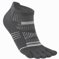 Chaussettes de sport athlétiques à cinq doigts, respirantes, à compression, avec languette de talon antidérapante, coupe basse, unisexe