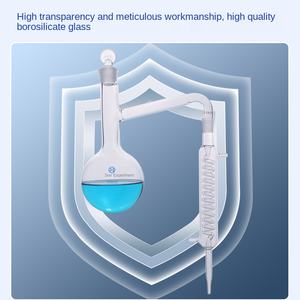 1801 tüm cam distile alt düz Flask yılan yoğuşmalı tüp 250ml/500ml/1000ml damıtılmış su uçucu yağ Lab - Product Image 3