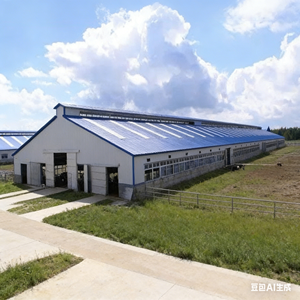 โรงเรือนโครงสร้างเหล็กสำเร็จรูปสำหรับฟาร์มเพาะพันธุ์ปศุสัตว์ - Product Image 5