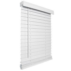 Cordless Built-In Horizontal Plain 2 Inch Wood Slat American Modern Design Customizable French Window <strong>Wide</strong> Blade Faux <strong>Blinds</strong> - Product Image 4
