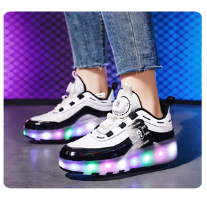 Chaussures <span class=keywords><strong>à</strong></span> <span class=keywords><strong>roulettes</strong></span> doubles réglables pour garçons et filles, chaussures de skate lumineuses légères, chaussures <span class=keywords><strong>à</strong></span> <span class=keywords><strong>roulettes</strong></span> pour enfants - Product Image 3