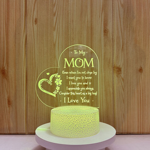 Lampe 3D pour la fête des mères, lampe de nuit en acrylique LED, décoration de la maison, <span class=keywords><strong>veilleuse</strong></span> avec interrupteur tactile, meilleur cadeau pour maman, pères, femmes - Product Image 3
