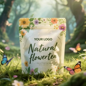 In Stock Custom Printed Plastic Smell Proof Resealable Stand up Pouch With Zipper Lock Plastic Food Grade Mylar <b>Bags</b> Flower Tea - Product Image 5