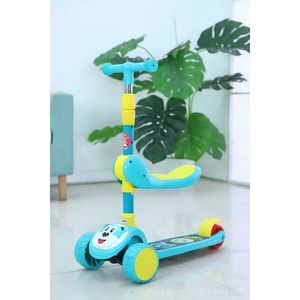 Childrens Scooter With Seat Height Adjustable 3 In 1 For Ages 2 6 Years Blue Yellow Color Mix - Product Image 1
