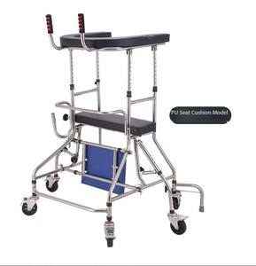 Alat Bantu Jalan 6 Roda Adjustable Stainless Steel untuk Anak dan Dewasa, Walker untuk Hemiplegia - Product Image 2