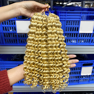Extensions de <span class=keywords><strong>cheveux</strong></span> humains tressés au crochet 613 Blonde Spring Twist de 12 pouces, extensions de <span class=keywords><strong>cheveux</strong></span> Fluffy Bomb Twist pour femmes noires - Product Image 3