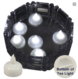 Bộ 6 không thấm nước ánh sáng trắng Pin hoạt động Flameless nước kích hoạt <span class=keywords><strong>LED</strong></span> nổi nến - Product Image 4