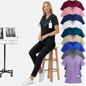 Abito da <span class=keywords><strong>lavoro</strong></span> uniforme da donna in ospedale personalizzato vestito da <span class=keywords><strong>lavoro</strong></span> dritta pantalone salone dentale di bellezza <span class=keywords><strong>medico</strong></span> Scrub infermiere Set uniforme - Product Image 3