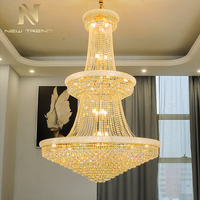 Lustre LED sur mesure en cristal de luxe pour mosquée, église, salle de prière, éclairage intérieur islamique de grande taille
