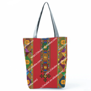 Borsa Tote Sheba personalizzata con stampa Tigray Art Design | Piastrina <span class=keywords><strong>Saba</strong></span> | Eredità etiopica | Tela in poliestere | Taglie Multiple disponibili - Product Image 2