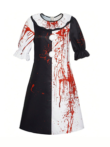 Disfraz de Payaso de Terror de Halloween para Pareja, Mono Negro y Blanco con Salpicaduras de Sangre, Traje de Cosplay con Logotipo Personalizado para Fiesta - Product Image 4
