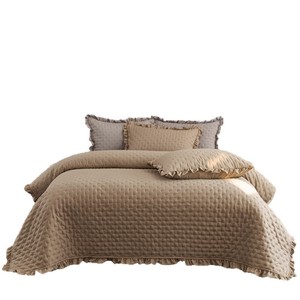 Juego de Ropa de Cama Acolchada de Tres Piezas Estilo Europeo, Cubrecama Liso con Acabado Lijado para Edredones de Aire Acondicionado - Product Image 5