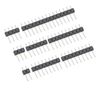 Conector de pines macho de paso de 2.54mm, de una sola fila, vertical, de cobre chapado en oro, de 1x2 a 1x40P, de montaje pasante, personalización de fábrica certificada