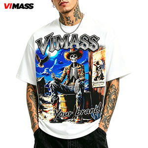 Camiseta Blanca Personalizada con Cuello Redondo, Estampado y Bordado, para <span class=keywords><strong>Hombre</strong></span>, al por Mayor, para Ropa Urbana - Product Image 2