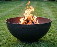 Brasero Hemisphere - Brasero en métal minimaliste pour balcon et terrasse, poêle décoratif d'intérieur/extérieur