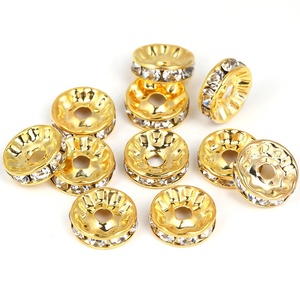 뜨거운 판매 1000 pcs/bag 4mm-<span class=keywords><strong>10mm</strong></span> 실버 골드 라인 석 Rondelle 스페이서 비즈 DIY 보석 만들기 - Product Image 2