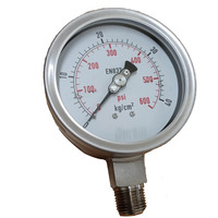HUBEN YNTP-60BF-MC Diaphragm Pressure Gauge 2 1/2" Dial with 304 Stainless Steel Case Liquid-Filled 0.1MPa Measurement Range