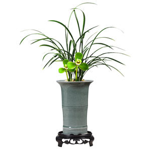 Pots à fleurs en céramique de style ancien, écologiques, avec trou de drainage, durables, légers, pour bonsaïs en nanmu rouge à feuilles petites - Product Image 4