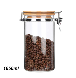 Hochwertiger Borosilikatglas Kaffeebohnen-Aufbewahrungsbehälter mit Luftdichtem Deckel für Kaffeebohnen - Product Image 1
