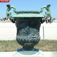 YOUFINE Urne de jardin décorative antique en bronze coulé, sculpture classique pour château