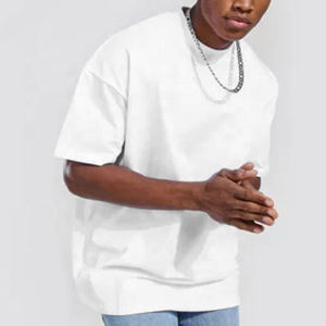 160 Gsm Heavyweight Drop Shoulder Gym camiseta para hombres Casual Baggy Plain Blank camiseta OEM personalizada impresa camiseta de gran tamaño - Product Image 1